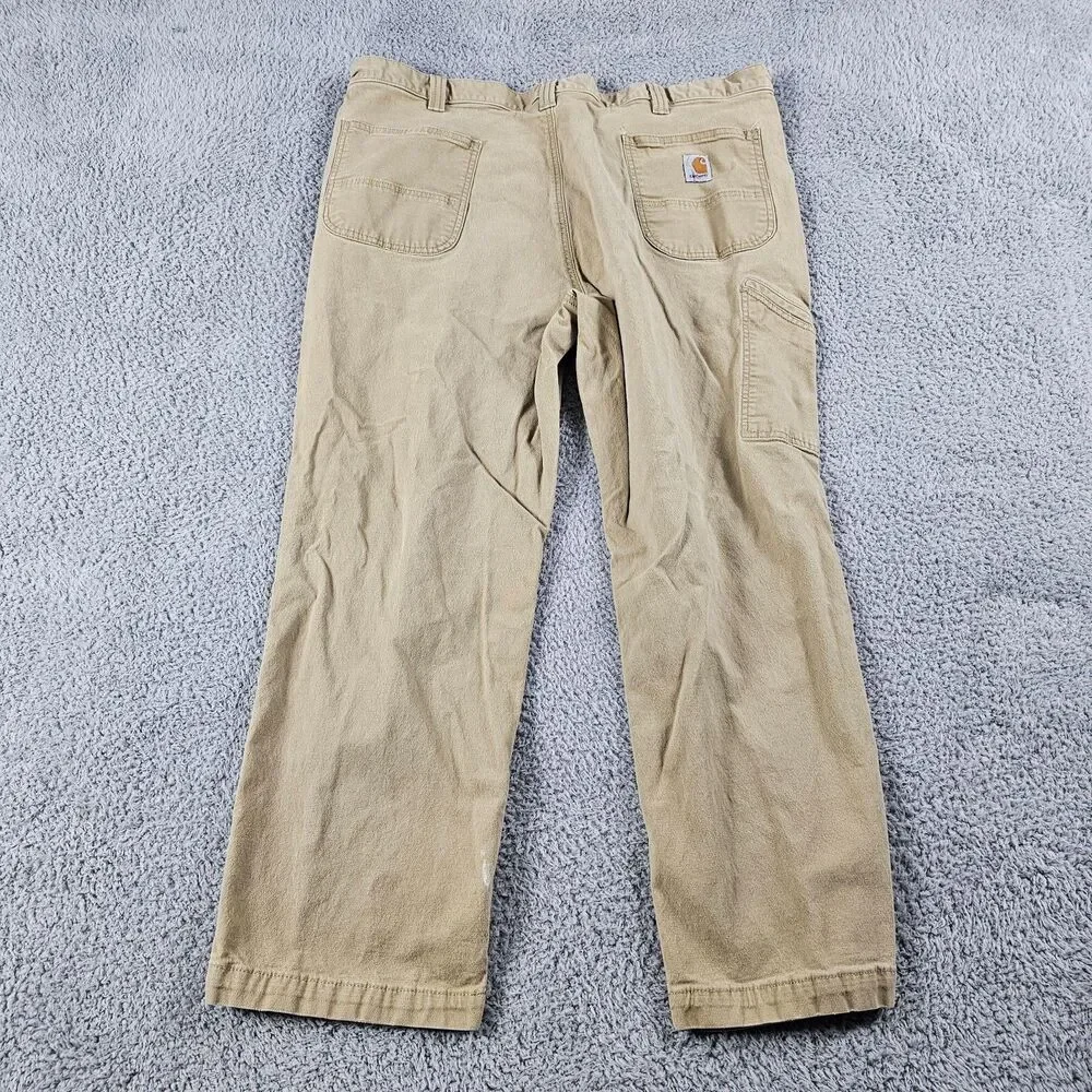Carhartt Pants Mens 42x28 Beige Rugged Flex Relaxed Fit  102291-253 Carpenter